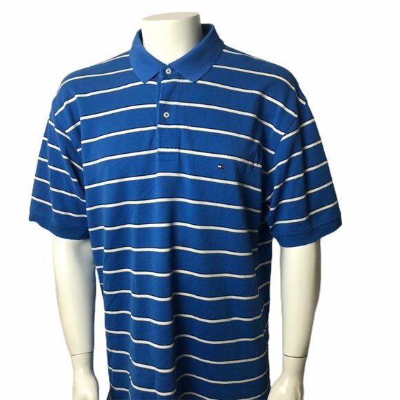 Tommy Hilfiger Other - Tommy Hilfiger Men Blue White Striped Polo Size XL
